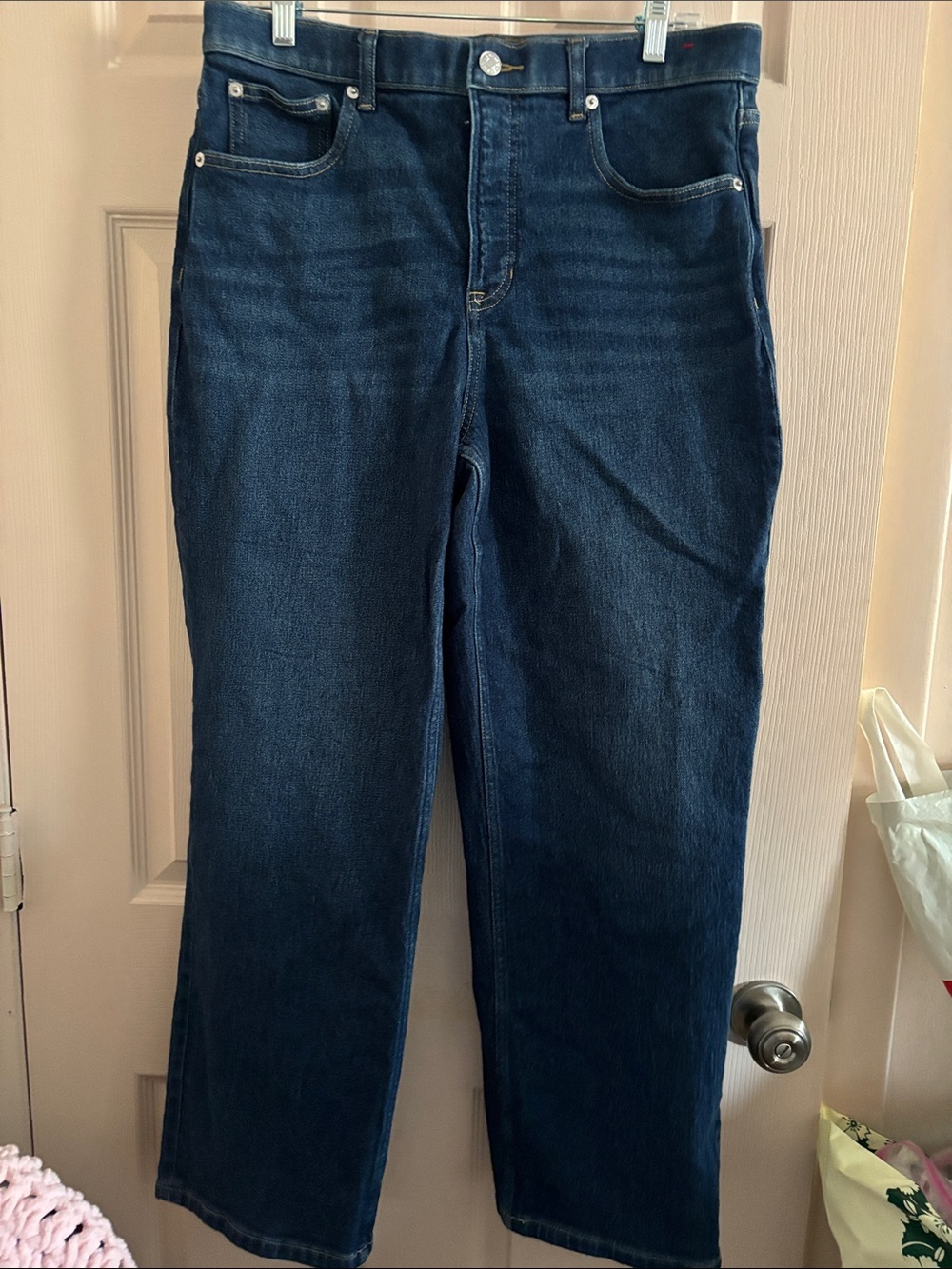SPANX Dark Navy Straight-Leg Jeans